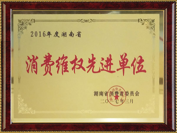 2016年度湖南省消費(fèi)維權(quán)先進(jìn)單位